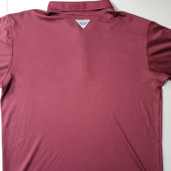 Columbia PFG Omni-Freeze Maroon Texas A&M Aggies NCAA Polo Shirt Men Size Large - Picture 7 of 10